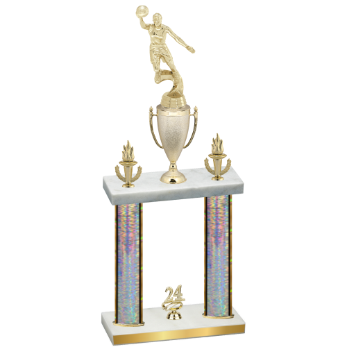 Double Silver Glacier Year Basketball Trophy