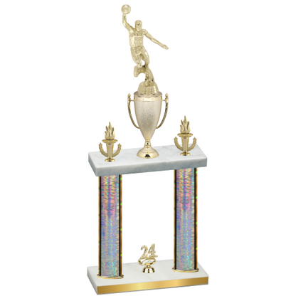 Double Silver Glacier Year Basketball Trophy