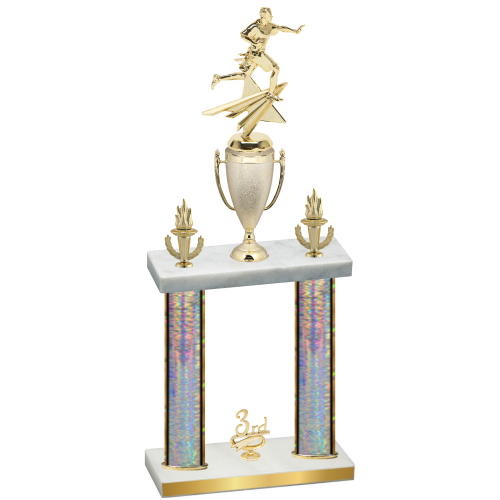 Double Silver Glacier Third Place Flag Football Trophy