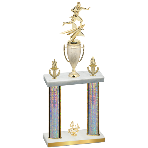 Double Silver Glacier Fourth Place Flag Football Trophy