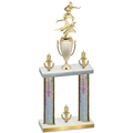 Double Silver Glacier Victory Flag Football Trophy