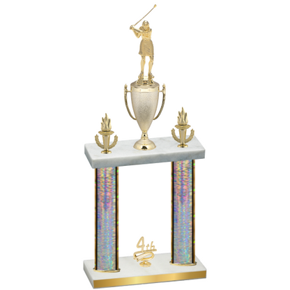 Double Silver Glacier Fourth Place Golf Trophy
