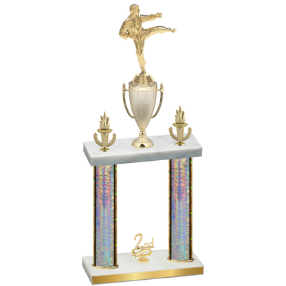 Double Silver Glacier Second Place Karate Trophy