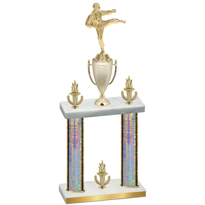 Double Silver Glacier Victory Karate Trophy