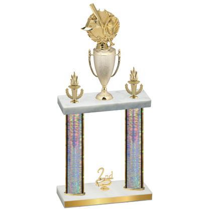 Double Silver Glacier Second Place Baseball Trophy