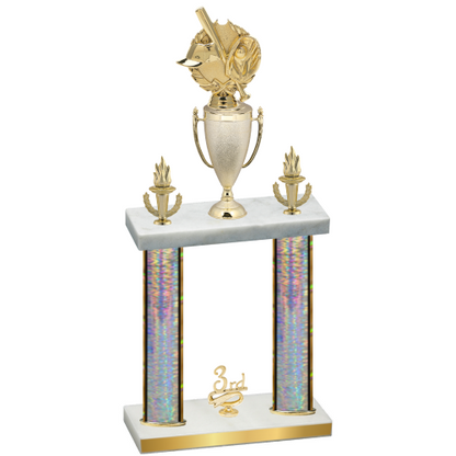 Double Silver Glacier Third Place Baseball Trophy