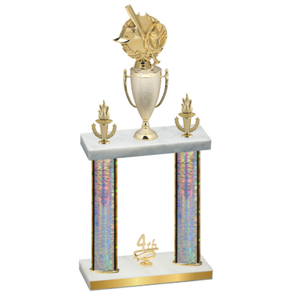 Double Silver Glacier Fourth Place Baseball Trophy