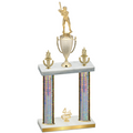 Double Silver Glacier Fourth Place Baseball Trophy