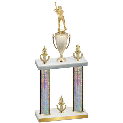 Double Silver Glacier Victory Baseball Trophy