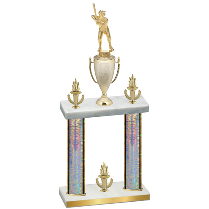 Double Silver Glacier Victory Baseball Trophy