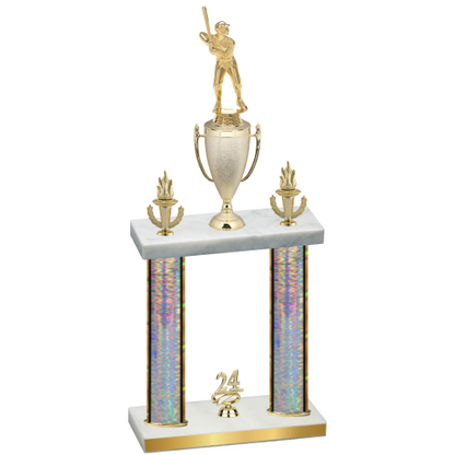 Double Silver Glacier Year Baseball Trophy