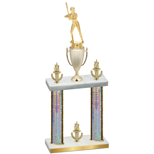 Double Silver Glacier Victory Softball Trophy
