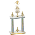 Double Silver Carbon Fiber Victory Soccer Trophy