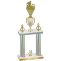 Double Silver Carbon Fiber Year Rugby Trophy