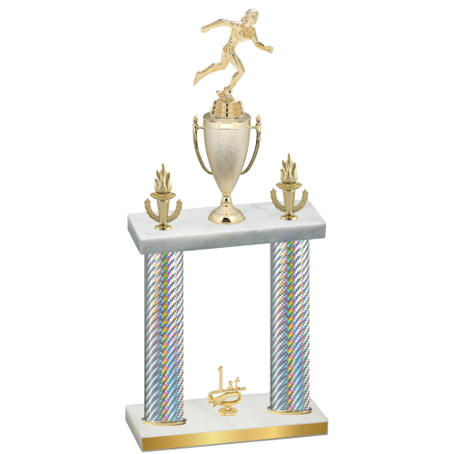 Double Silver Carbon Fiber First Place Running Trophy