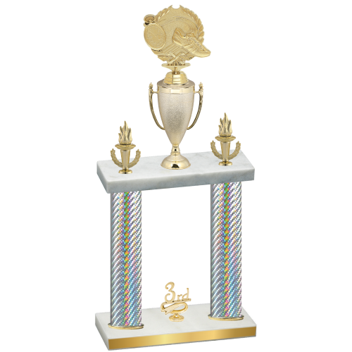 Double Silver Carbon Fiber Third Place Running Trophy