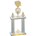 Double Silver Carbon Fiber Fourth Place Running Trophy