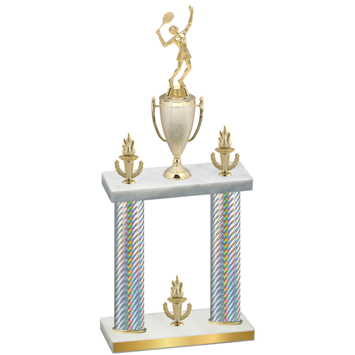 Double Silver Carbon Fiber Victory Tennis Trophy