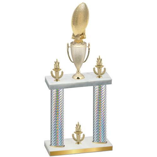 Double Silver Carbon Fiber Victory Football Trophy
