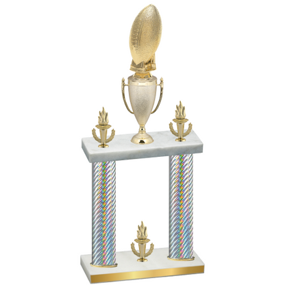 Double Silver Carbon Fiber Victory Football Trophy