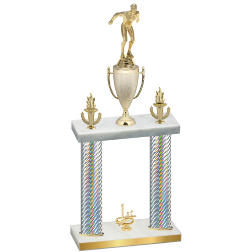 Double Silver Carbon Fiber First Place Swimming Trophy