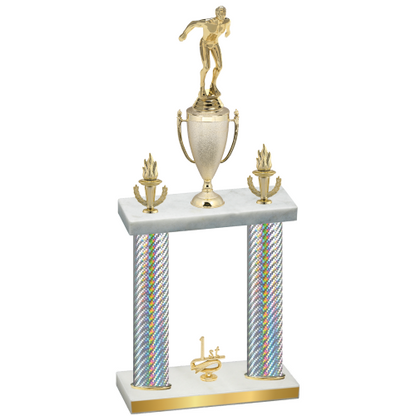 Double Silver Carbon Fiber First Place Swimming Trophy