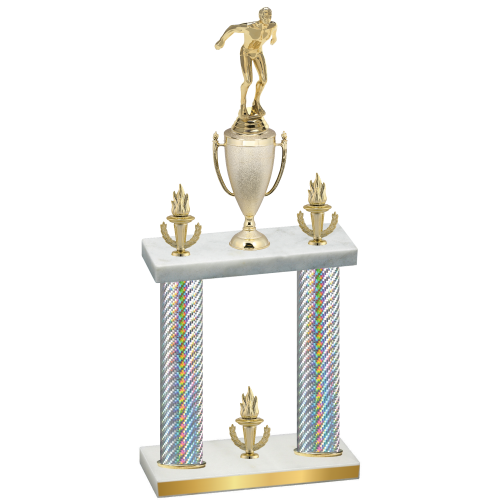 Double Silver Carbon Fiber Victory Swimming Trophy