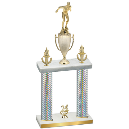 Double Silver Carbon Fiber Year Swimming Trophy