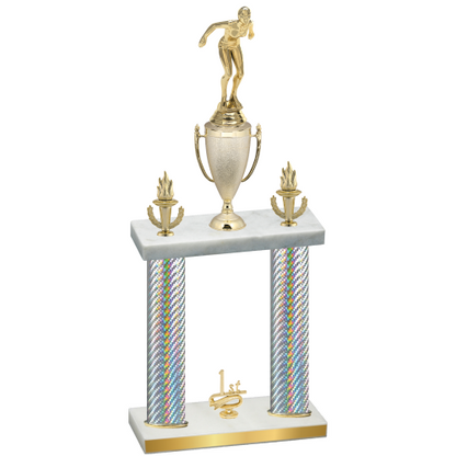 Double Silver Carbon Fiber First Place Tennis Trophy