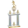Double Silver Carbon Fiber Victory Football Trophy