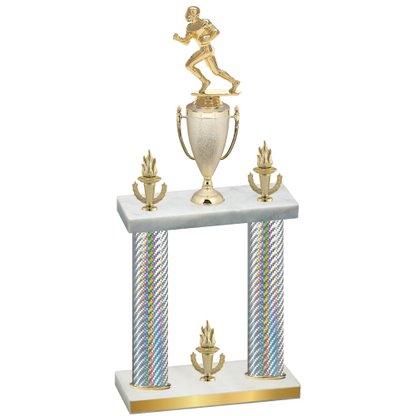 Double Silver Carbon Fiber Victory Football Trophy