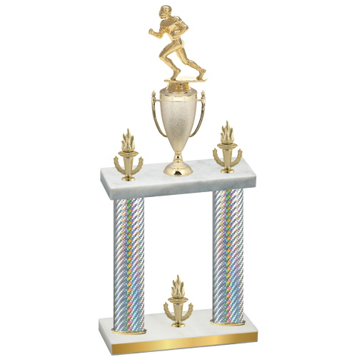Double Silver Carbon Fiber Victory Football Trophy