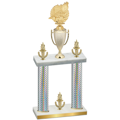Double Silver Carbon Fiber Victory Swimming Trophy