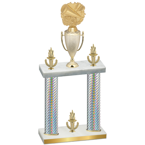 Double Silver Carbon Fiber Victory Cheerleading Trophy