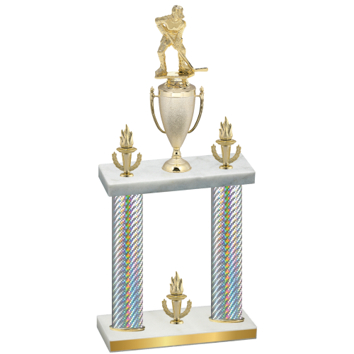 Double Silver Carbon Fiber Victory Hockey Trophy