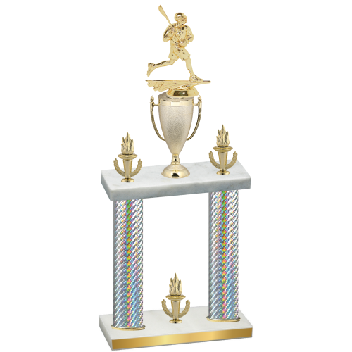 Double Silver Carbon Fiber Victory Lacrosse Trophy