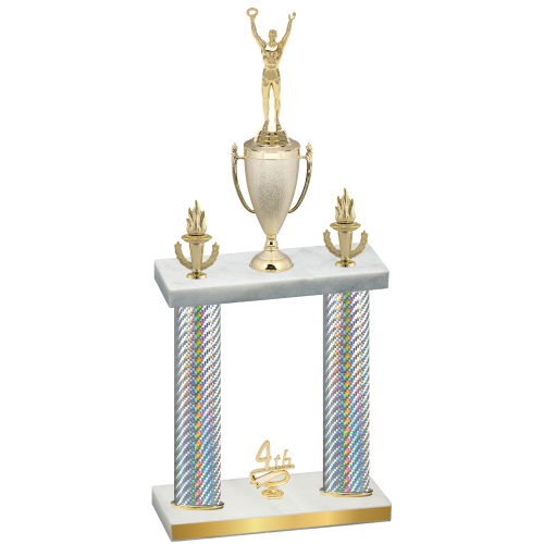 Double Silver Carbon Fiber Fourth Place Victory Trophy