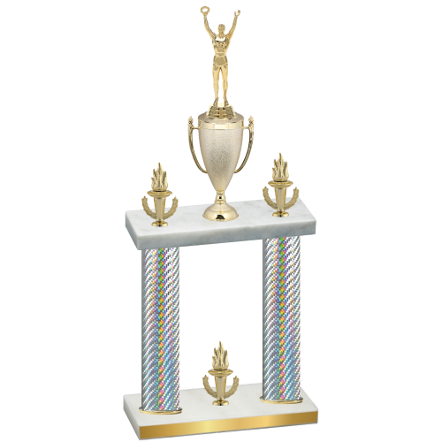 Double Silver Carbon Fiber Victory Victory Trophy