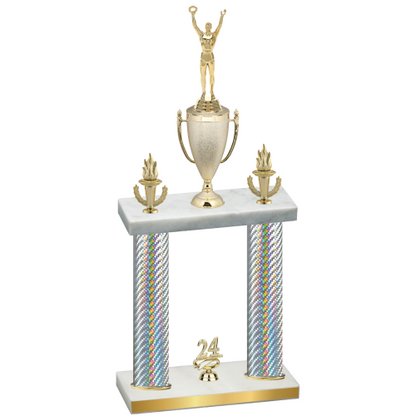 Double Silver Carbon Fiber Year Victory Trophy