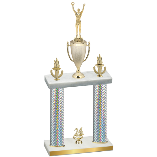 Double Silver Carbon Fiber Year Victory Trophy