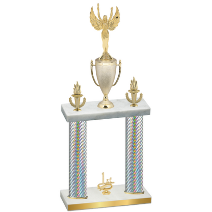 Double Silver Carbon Fiber First Place Victory Trophy