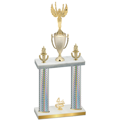Double Silver Carbon Fiber Fourth Place Victory Trophy