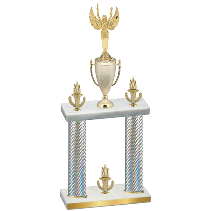 Double Silver Carbon Fiber Victory Victory Trophy