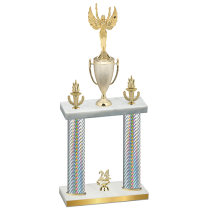 Double Silver Carbon Fiber Year Victory Trophy