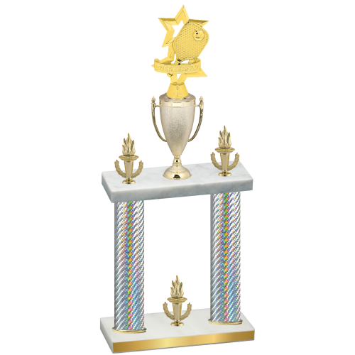 Double Silver Carbon Fiber Victory Pickleball Trophy