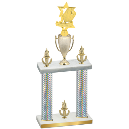 Double Silver Carbon Fiber Victory Pickleball Trophy