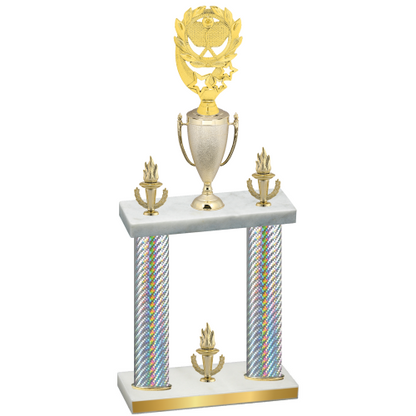 Double Silver Carbon Fiber Victory Pickleball Trophy
