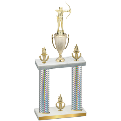 Double Silver Carbon Fiber Victory Archery Trophy