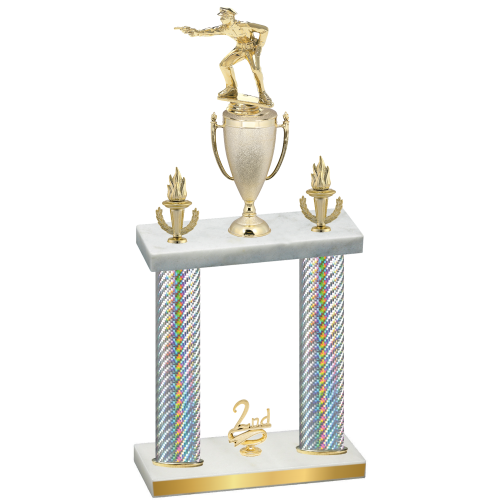Double Silver Carbon Fiber Second Place Shooter Trophy