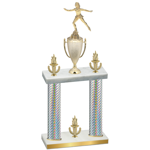 Double Silver Carbon Fiber Victory Skater Trophy